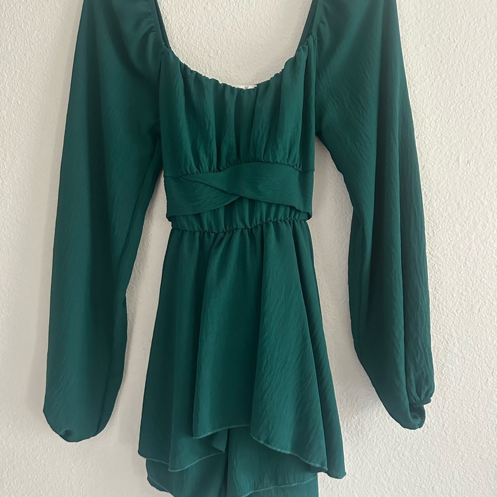 Altar'd State Green Long Sleeve Romper